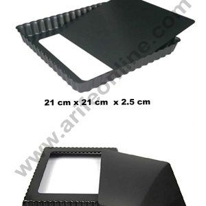 Cake Decor Non Stick Square Pie Dish 21 cm x 21 cm x 2.5 cm Loose Bottom