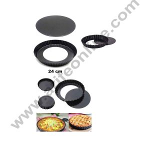 Non Stick Round Pie Dish | 24cm Tart & Quiche Baking Pan - CAKE DECORβ’