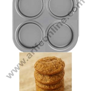 Cake Decor Nonstick 4 Cavity Pie Pan Round Muffin Mold