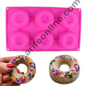 Cake Decor Silicon 6 in 1 Savarin Donut Design Cake Mould Mousse Cake Mould Silicon Moulds