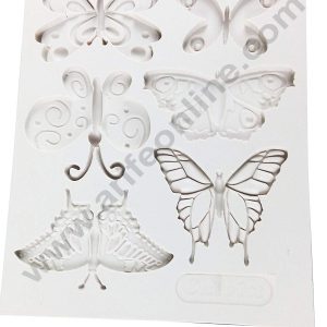Cake Decor 6 Cavity Silicon Big Butterfly Shaped Fondant Marzipan Mould