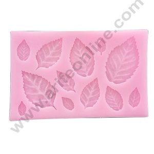 Cake Decor Silicone 12 Cavity Veined Leaves Silicone Fondant Mold