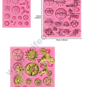 Cake Decor Silicone Clockwork Screw Gear Ring Silicone Fondant Mold
