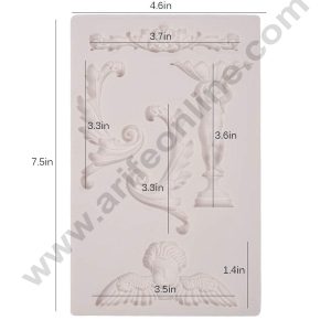 Cake Decor Silicone 5 Cavity Baroque Style Curlicues Scroll Vintage Art Craft Decorator Fondant Mould