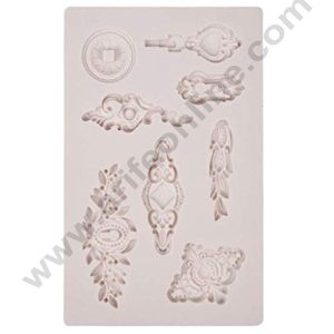 Cake Decor Silicone 8 Cavity Mirror Frame Fondant Vintage Art Craft Decorator Fondant Mould