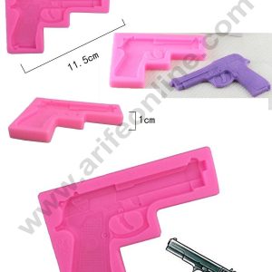 Cake Decor 3D Gun Fondant Silicone Mold Pistol Cake Decorating Mould