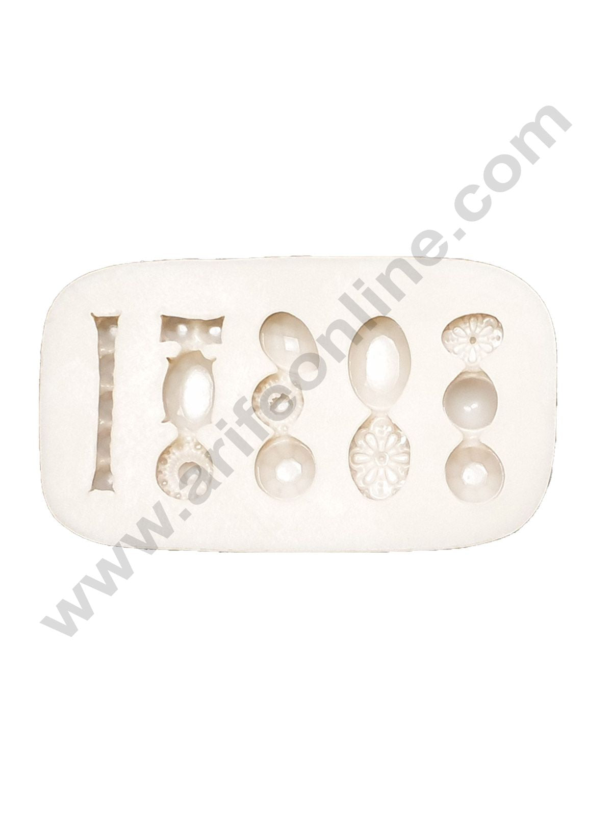 Cake Decor Silicon 5 Cavity Fancy Gem Diamond Jewelry Fondant Mould