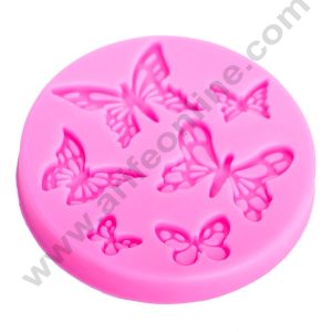 Cake Decor Silicon 6 Cavity Mat Butterfly Shaped Fondant Mould