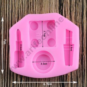 Cake Decor Silicon 4 Cavity Makeup tools lipstick nail polish Fondant Mould