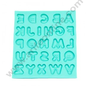Cake Decor 26 Cavity Silicon Button Letters Alphabet Fondant Marzipan Mould