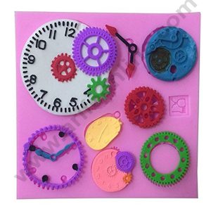 Cake Decor 8 Cavity Silicon Steampunk Watch Clocks Gear Fondant Marzipan Mould