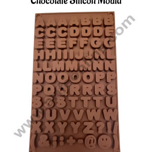 CAKE DECOR™ 81 Cavity Double Capital Alphabets & Symbol Chocolate Silicon Mould