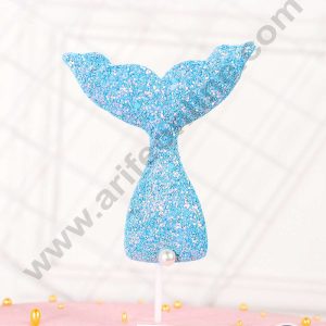 CAKE DECOR™ Blue Small Sequin Mermaid Tail Cake Topper Cake Decoration (SB-SMT-Blue)