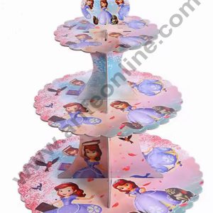 CAKE DECOR™ 3 Tier Princess Sofia Theme Cardboard Cupcake Stand Holder - Heavy