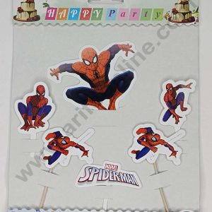 CAKE DECORβ’ 6 pcs Spiderman Theme Paper Topper For Cake And Cupcake