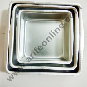 Cake Decor Square Shape Aluminum 3 in 1 Cake Mould Set of 3