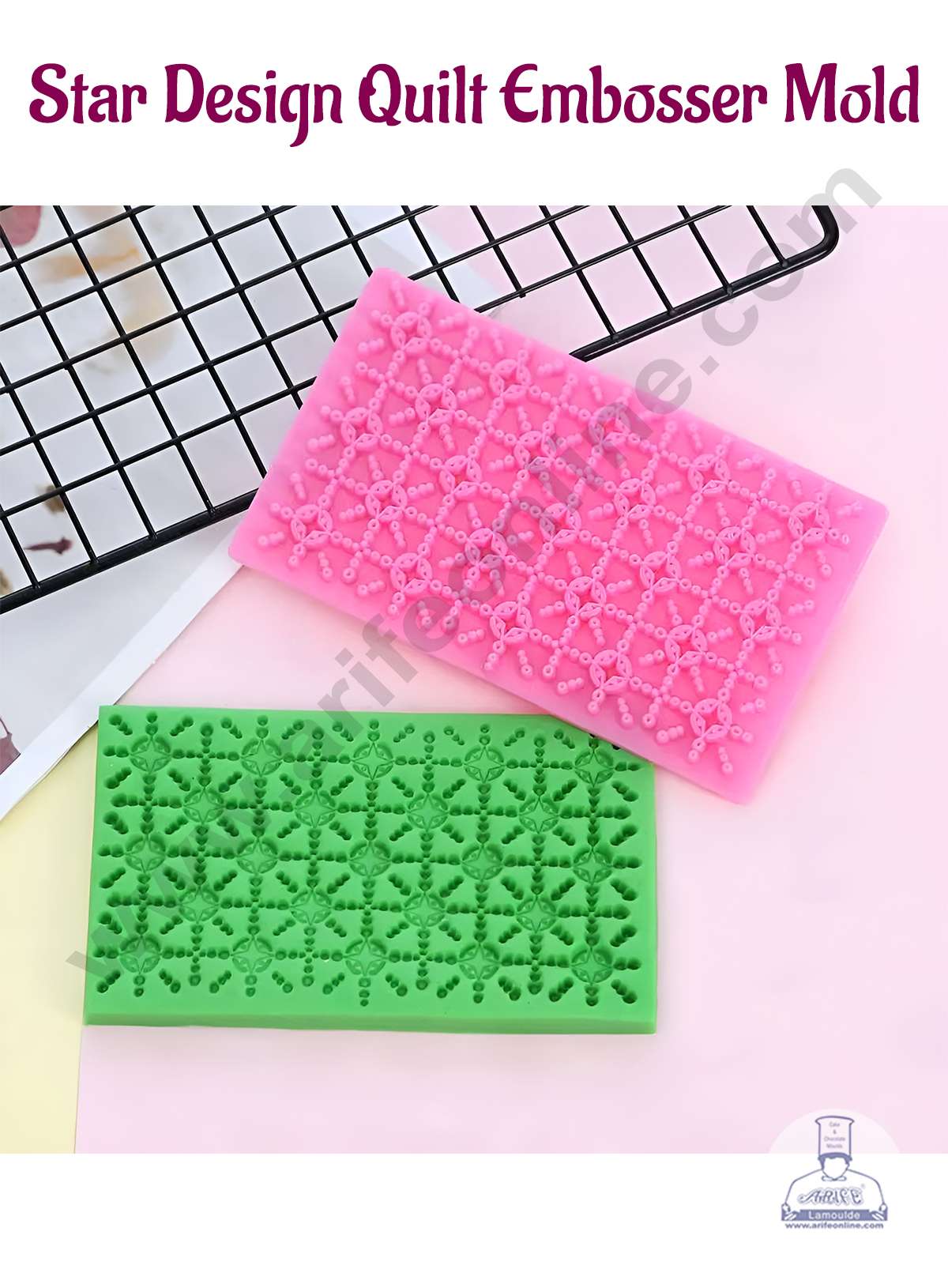 CAKE DECORβ’ Stars Design Quilt Embosser Molds, Cookie Biscuit Mold Fondant Cake Tools