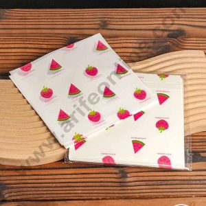 CAKE DECOR™ Printed Parchment Paper | Bento Box Liner | Grease Proof Paper | Wrap Paper - Fruity Print (100 Sheets)