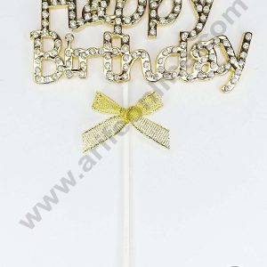CAKE DECOR™ 1 Pcs Sparkly Rhinestones Happy Birthday Cake Topper Cake Decoration (SB-PT-R01)