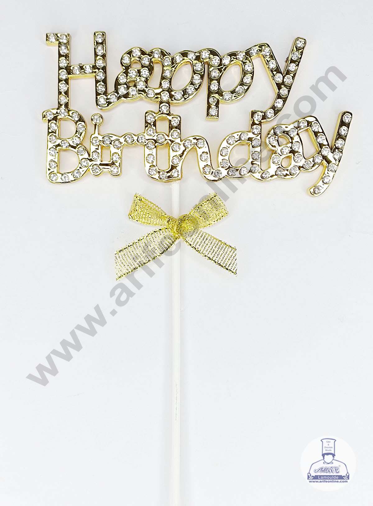 CAKE DECOR™ 1 Pcs Sparkly Rhinestones Happy Birthday Cake Topper Cake Decoration (SB-PT-R01)
