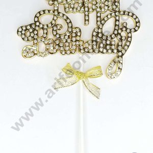 CAKE DECOR™ 1 Pcs Sparkly Rhinestones Happy Birthday Cake Topper Cake Decoration (SB-PT-R02)