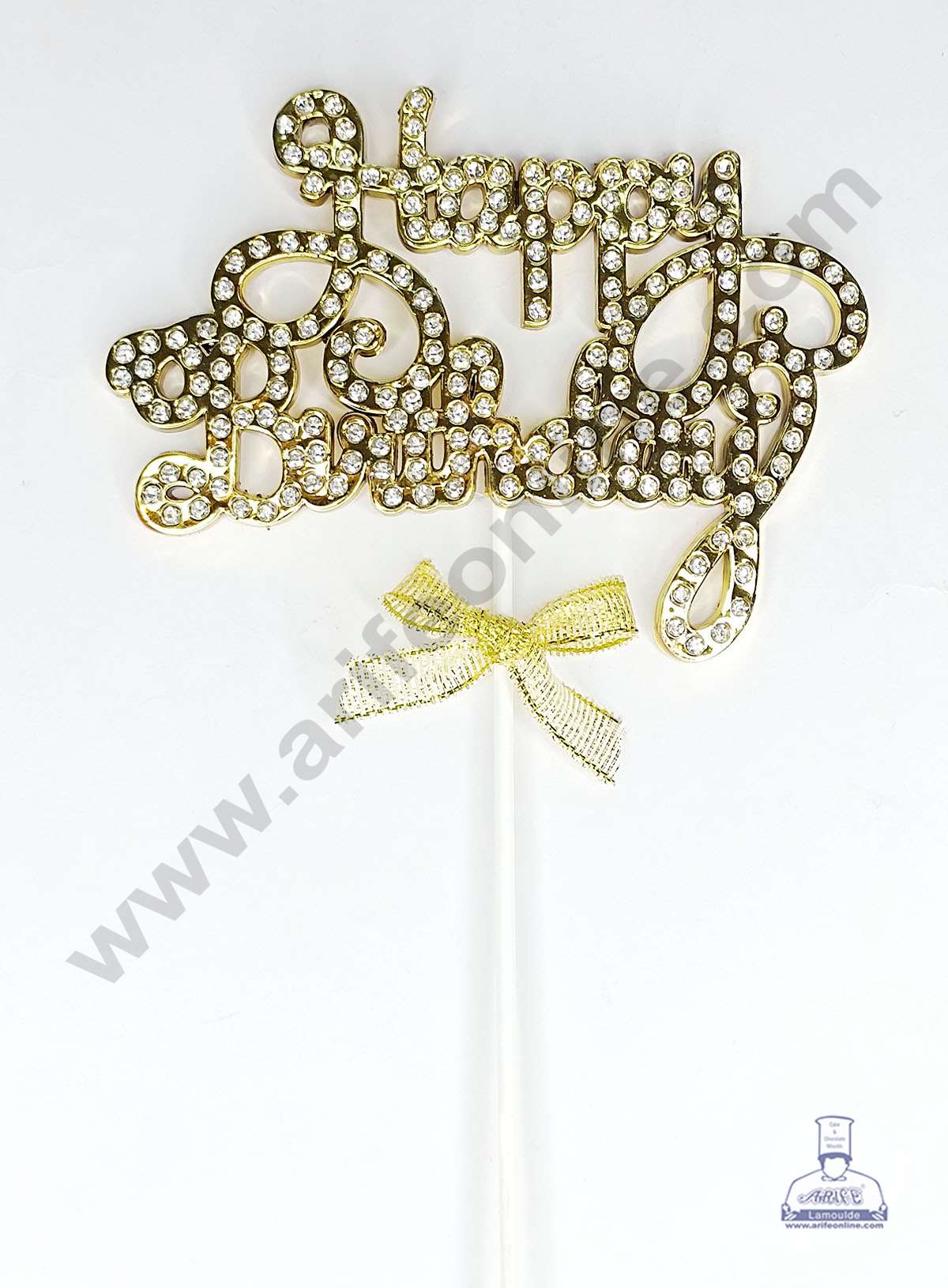 CAKE DECOR™ 1 Pcs Sparkly Rhinestones Happy Birthday Cake Topper Cake Decoration (SB-PT-R02)