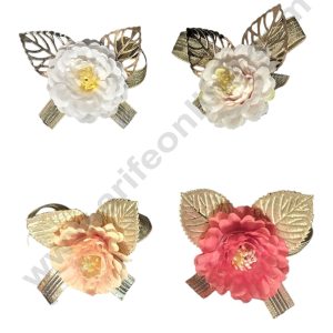 CAKE DECORβ’ 1 piece Artificial Sunflower Brooch - Assorted | Innovative Hampers & Gifting - Sunflower With Gold Ribbon and Leaves