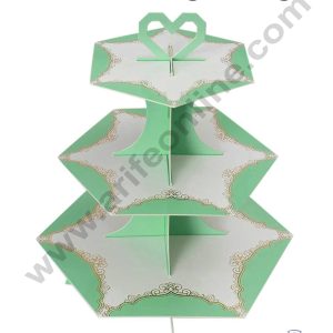 Cake Decor™ 3-Tier Cardboard Hexagon Design Cupcake Stand-Heavy
