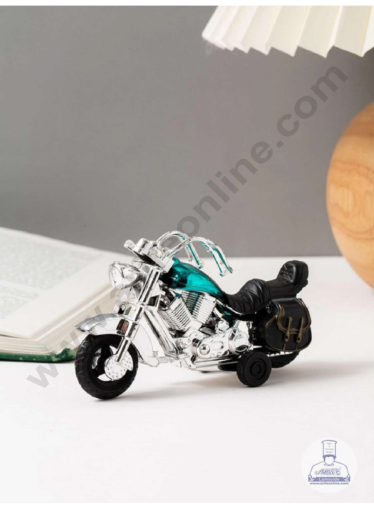 CAKE DECOR™ 1 Piece Bullet Bike MotorCycle Toy Cake Topper (SB-T-SF202-TealGreen)