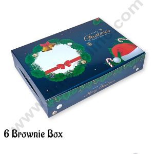 CAKE DECOR™ Christmas Theme 6 Cavity Brownie Boxes – Theme 10 ( 5 Pcs Pack )