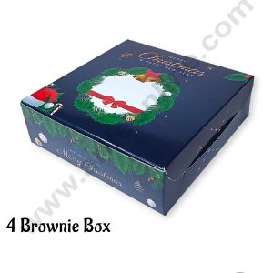 CAKE DECORβ’ Christmas Theme 4 Cavity Brownie Boxes β Theme 10 ( 5 Pcs Pack )
