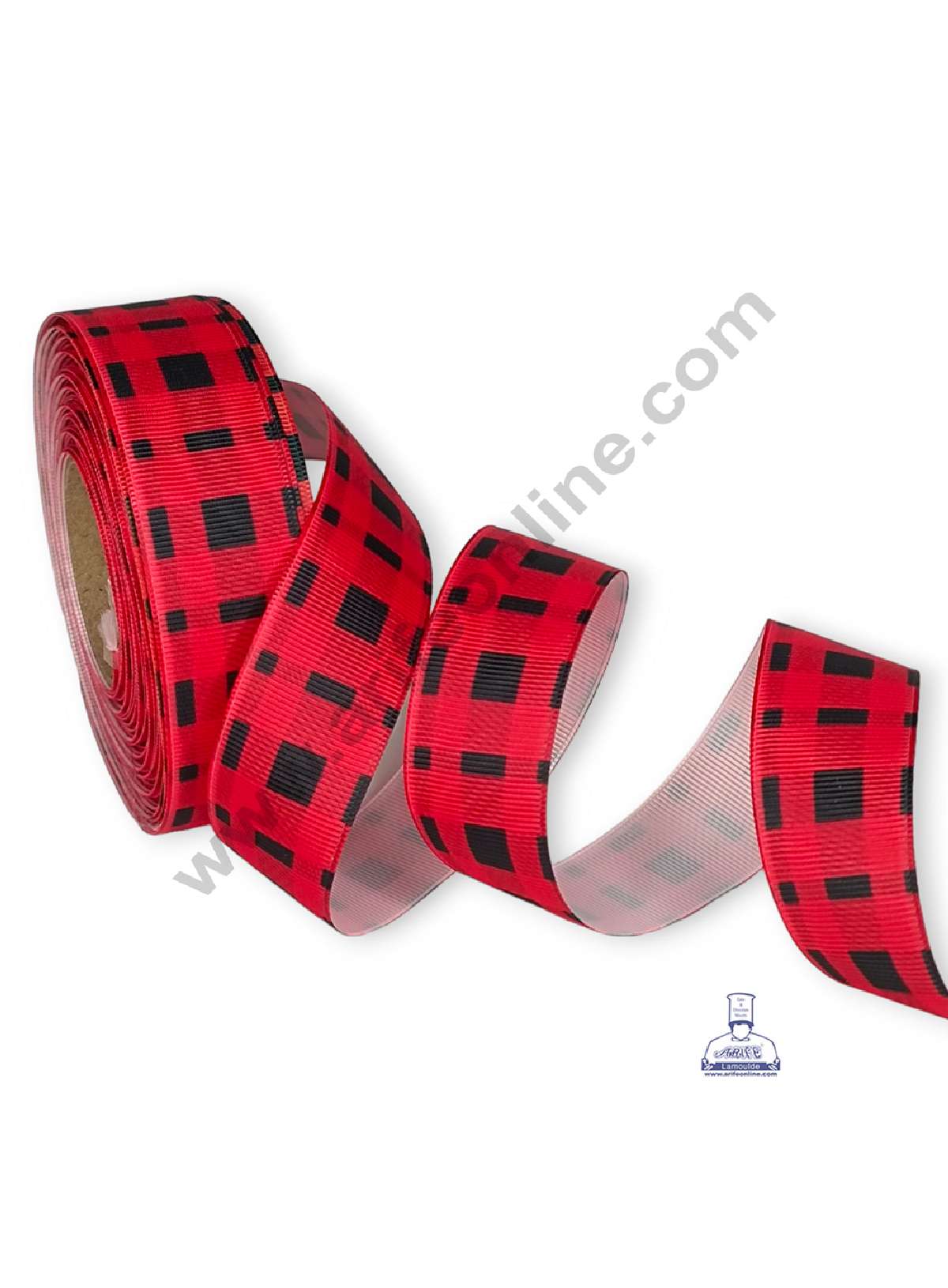 CAKE DECORβ’ 1 Roll Christmas Theme Ribbons | Gift Wrapping | Festive Decoration - Theme 05 Red