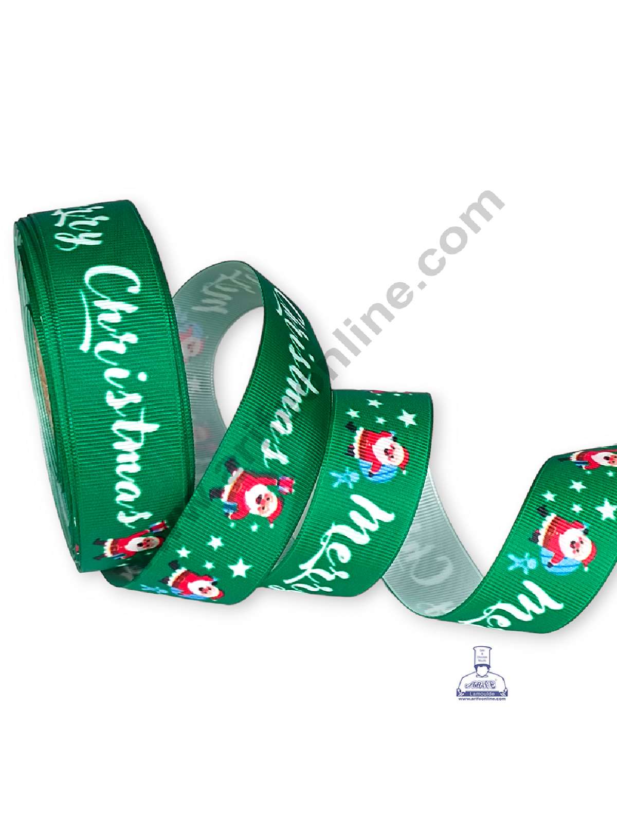 CAKE DECORβ’ 1 Roll Christmas Theme Ribbons | Gift Wrapping | Festive Decoration - Theme 06 Green