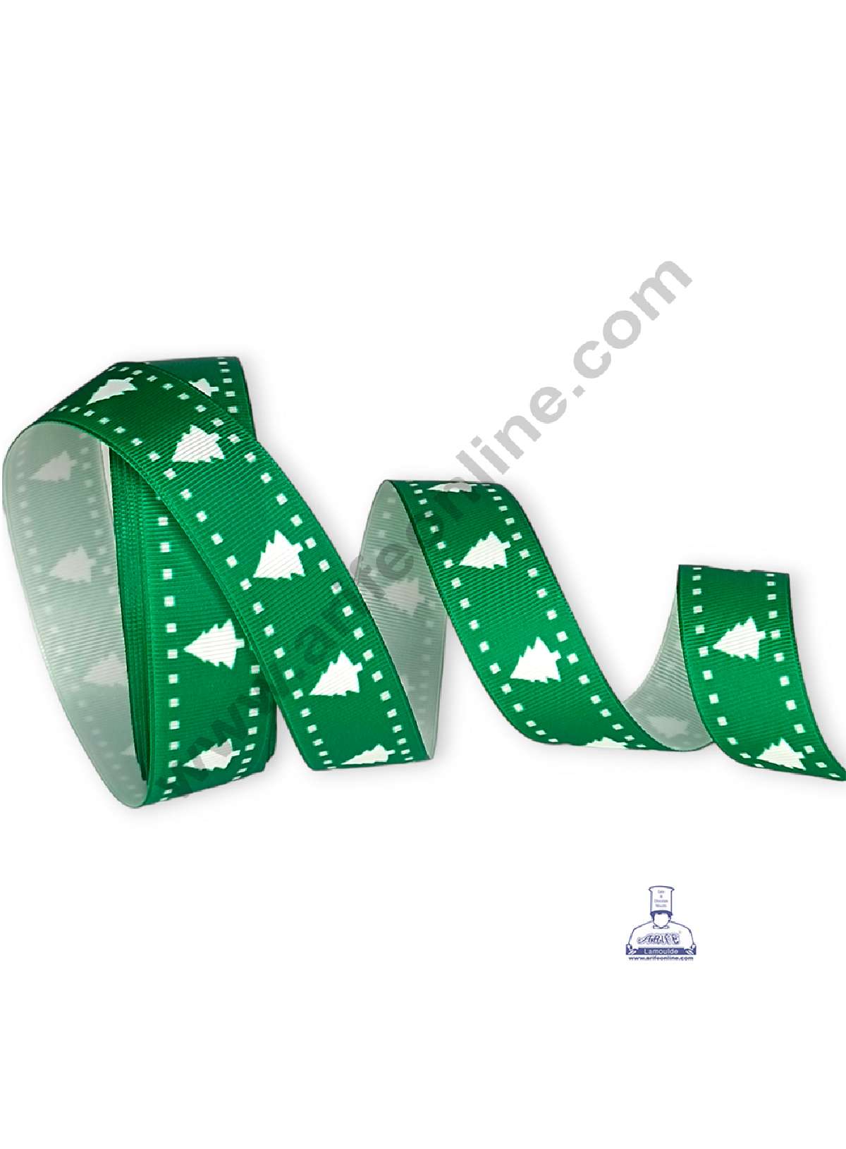 CAKE DECORβ’ 1 Roll Christmas Theme Ribbons | Gift Wrapping | Festive Decoration - Theme 07 Green