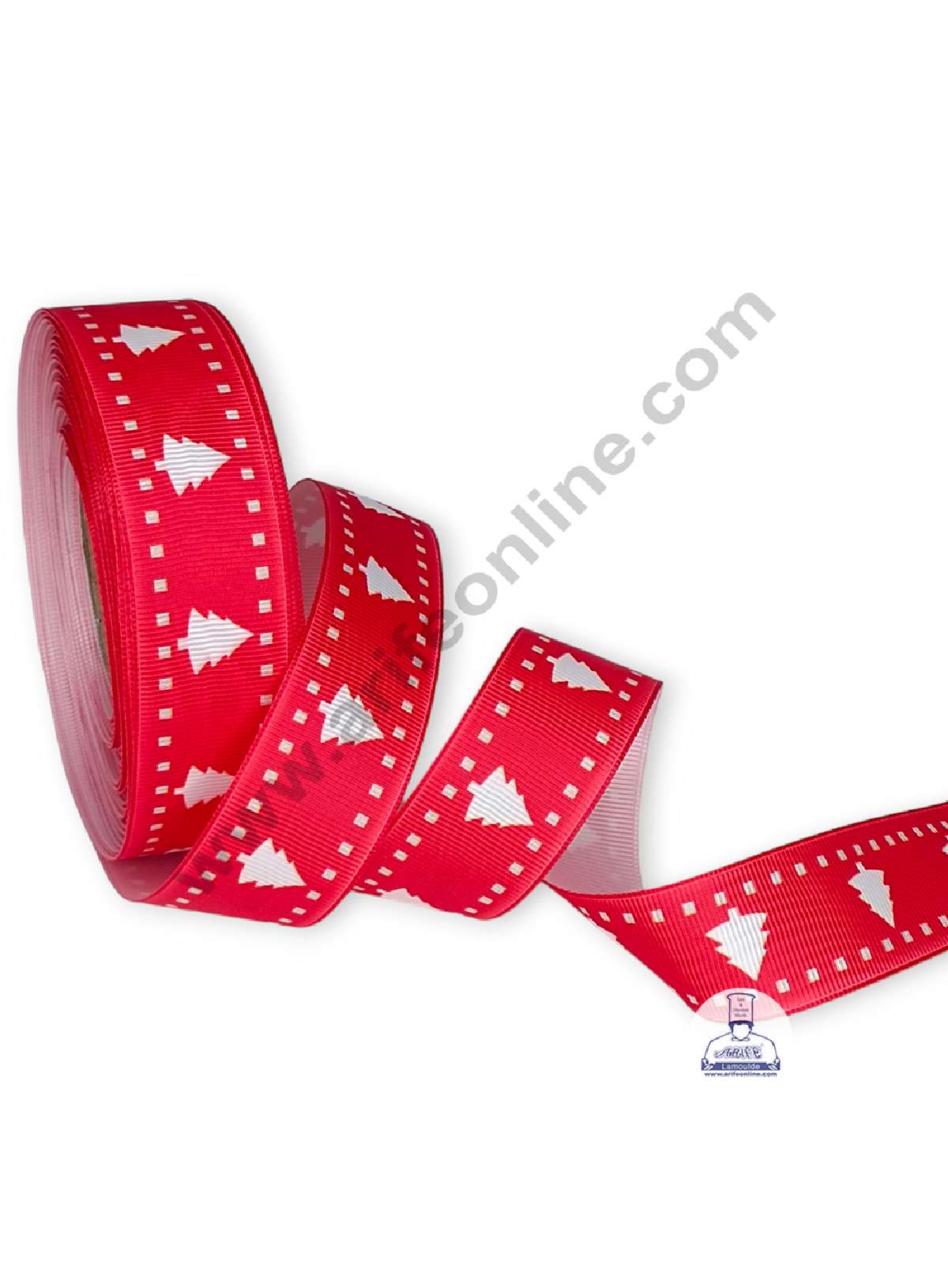 CAKE DECORβ’ 1 Roll Christmas Theme Ribbons | Gift Wrapping | Festive Decoration - Theme 07 Red