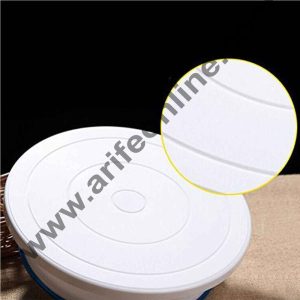 Cake Decor Round Rotating Revolving Cake Turntable Decorating Stand Platform, 28CM White