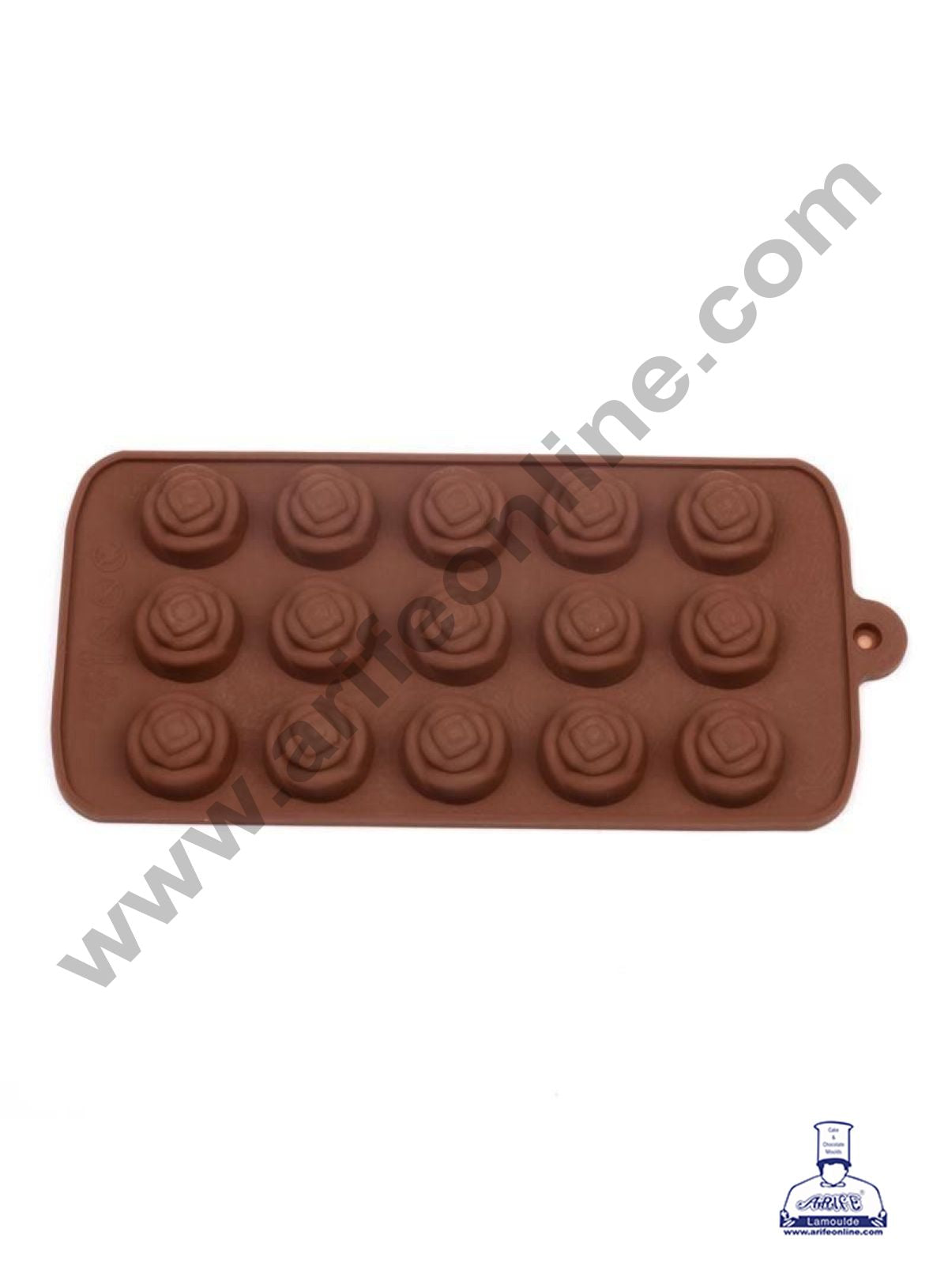 Cake Decor Silicon 15 Cavity New Rose Design Brown Chocolate Mould, Ice Mould, Chocolate Decorating Mould
