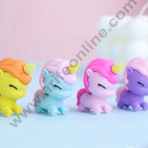 Mini Baby Unicorn Rubber Cake Topper | Animal Rubber Toppper - 1 Pc -CAKE DECORβ’