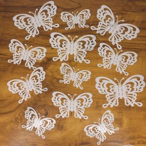 CAKE DECOR™ 12 Pcs Imported White Butterfly Paper Topper for Cake & Cupcake Decoration (SBMT-PT-IMP-007)