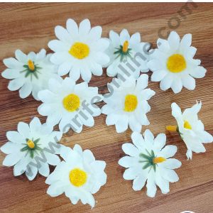 CAKE DECOR™ White Mini Daisy Artificial Flower For Cake Decoration ( 10 pcs pack )