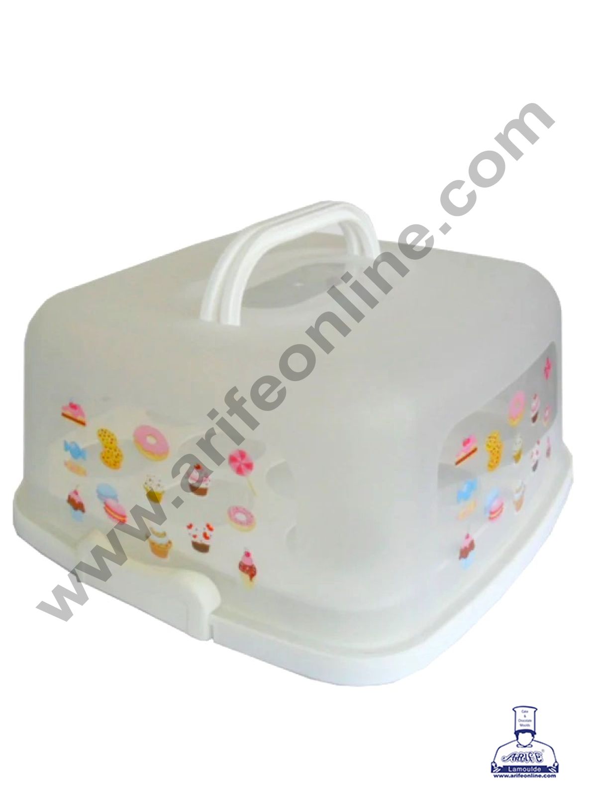 CAKE DECORβ’ 2 in 1 Square Cupcake Carrier and Cake Keeper with Lid | Cupcake Box to Fit 12 Cupcake - White