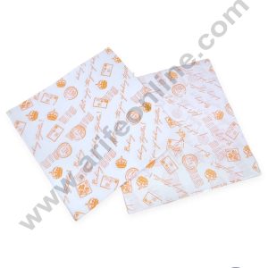 CAKE DECOR™ Printed Parchment Paper | Bento Box Liner | Grease Proof Paper | Wrap Paper - Ticket Crown Text Print (100 Sheets)