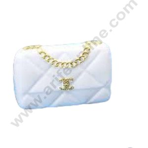 CAKE DECOR™ 1 Piece White Chanel Brand Ladies Purse Toys Cake Toppers (SB-T-JH3164-White)