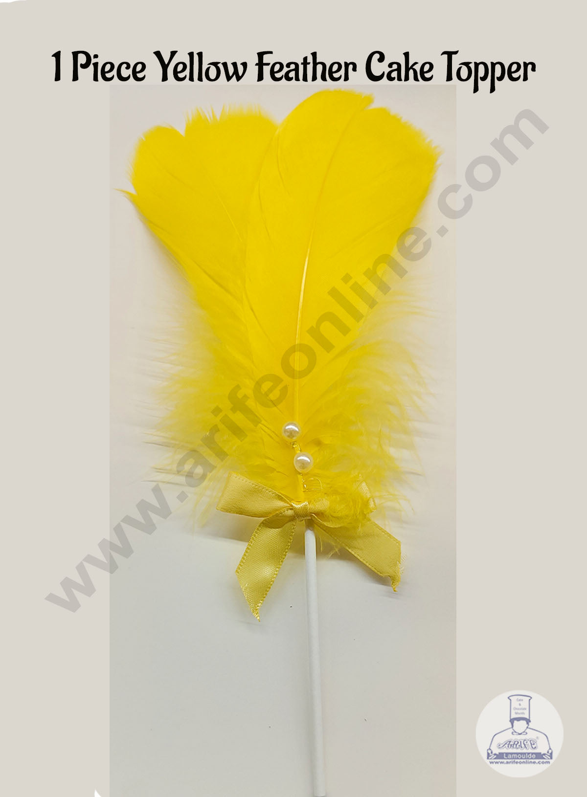 CAKE DECORβ’ 1 Piece Yellow Feather Topper For Cake Decoration
