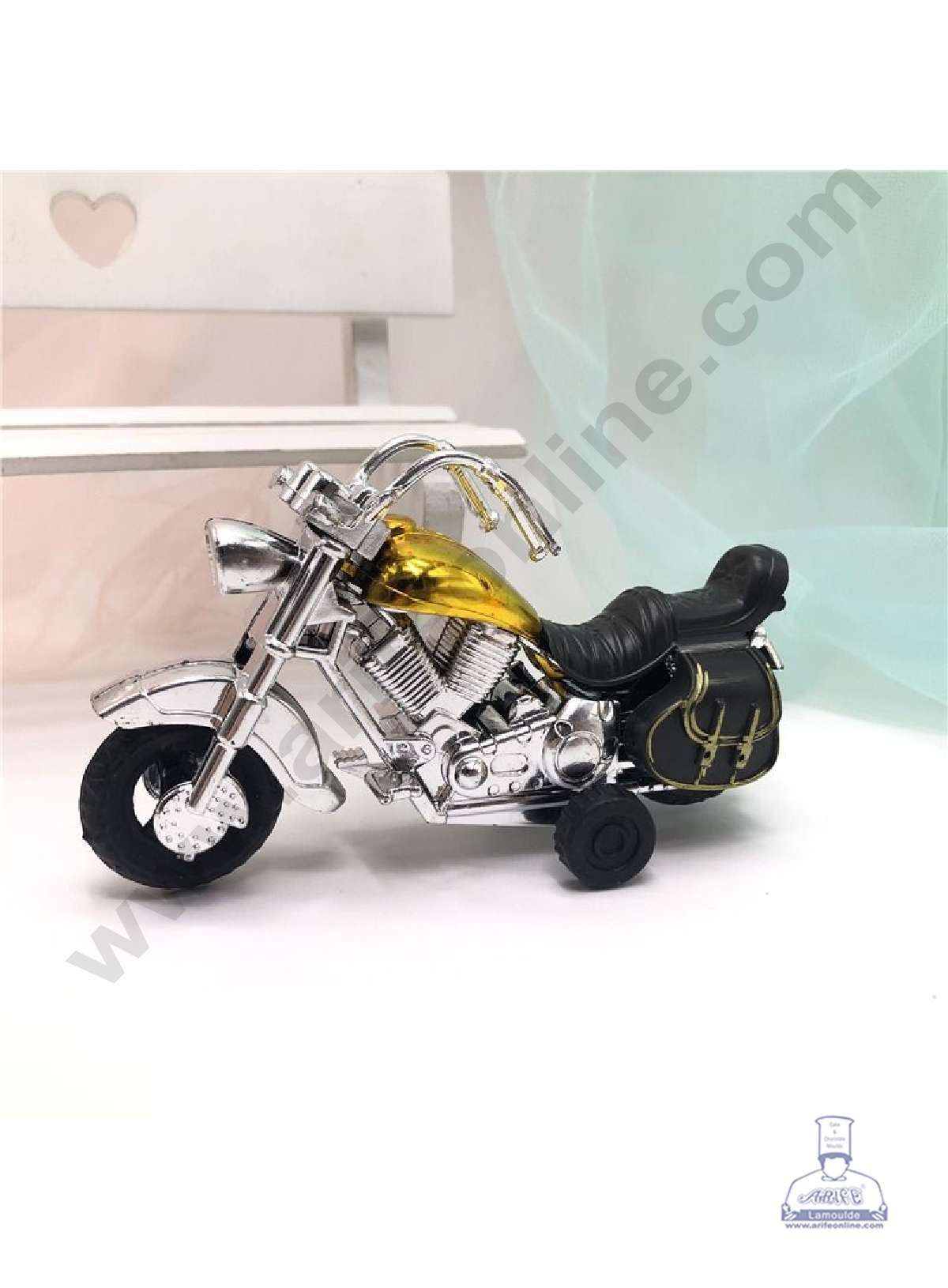 CAKE DECOR™ 1 Piece Bullet Bike MotorCycle Toy Cake Topper (SB-T-SF202-Yellow)