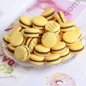 CAKE DECORβ’ Mini Macaroons Resin Charms For Cake & Cupcake Decoration Toppers - Yellow ( 10 Pcs Pack )