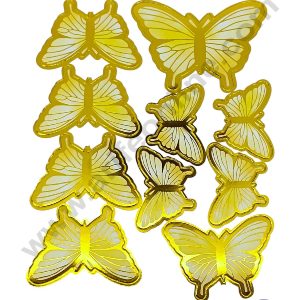 CAKE DECORβ’ 10 pc Light Yellow Butterfly Paper Topper For Cake And Cupcake ( SBMT-PT-1001-LYellow )