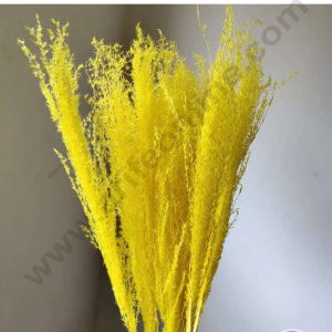 CAKE DECORβ’ Yellow Color Preserved Dried Pampas Grass For Cake Decoration Bouquet Wedding Party Centerpieces Decorative β Yellow (15 Sticks)