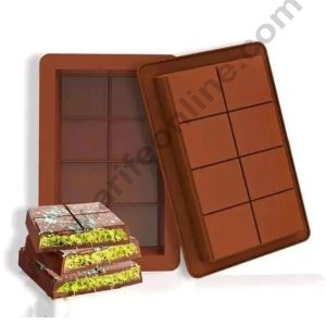 1 Cavity 8 Box Design Kunafa Chocolate Bar Silicone Mould | Pistachio Kunafa Chocolate Bar Mould | CAKE DECOR™