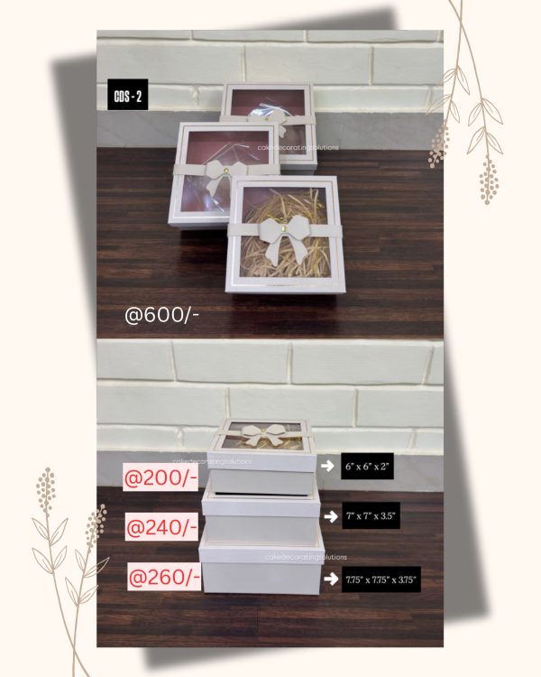 Hamper Box Square With Window(6"x6"x2",7"x7"x3.5",7.75"x7.75"x3.75")